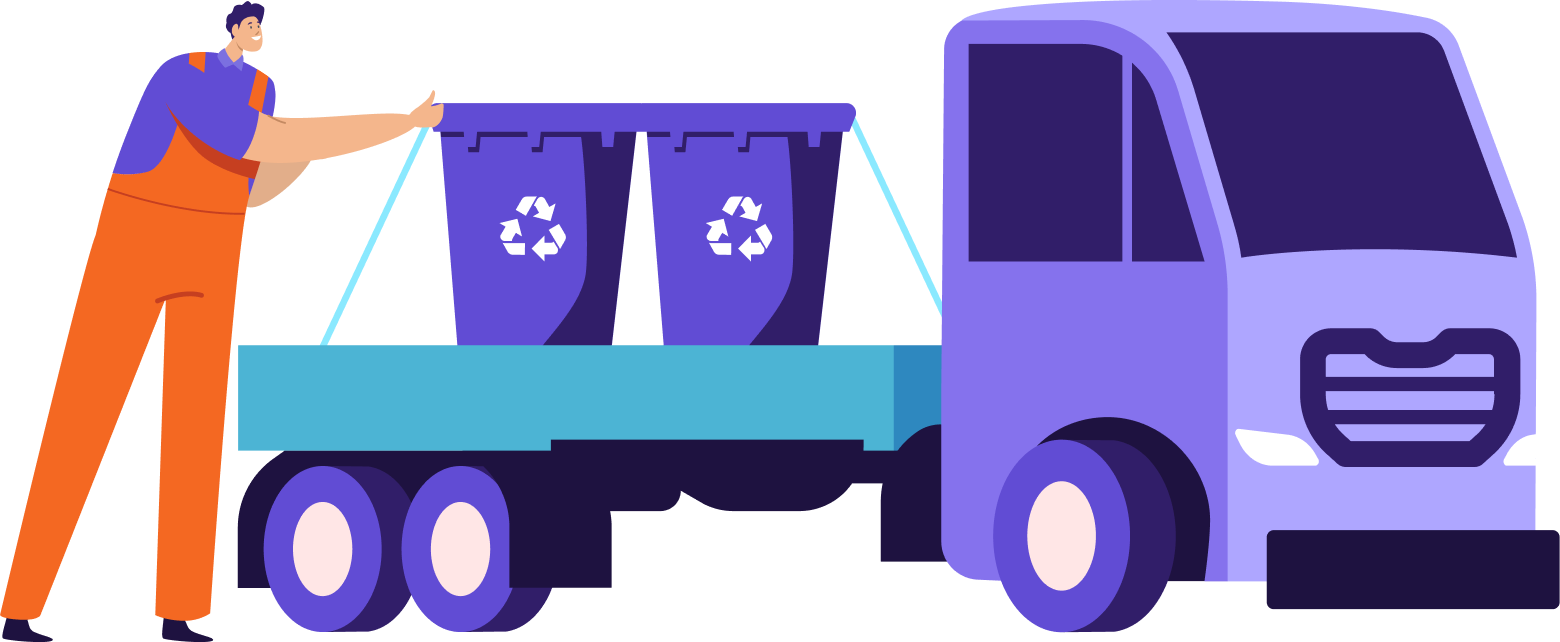 Waste collection truck illustration