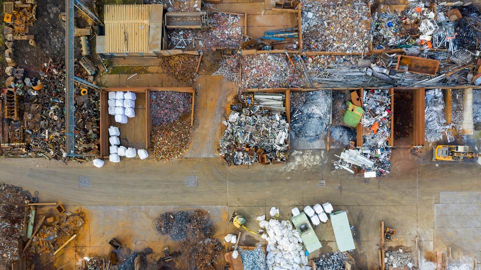 recycling centre from above
