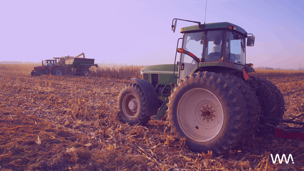 tractor in a field