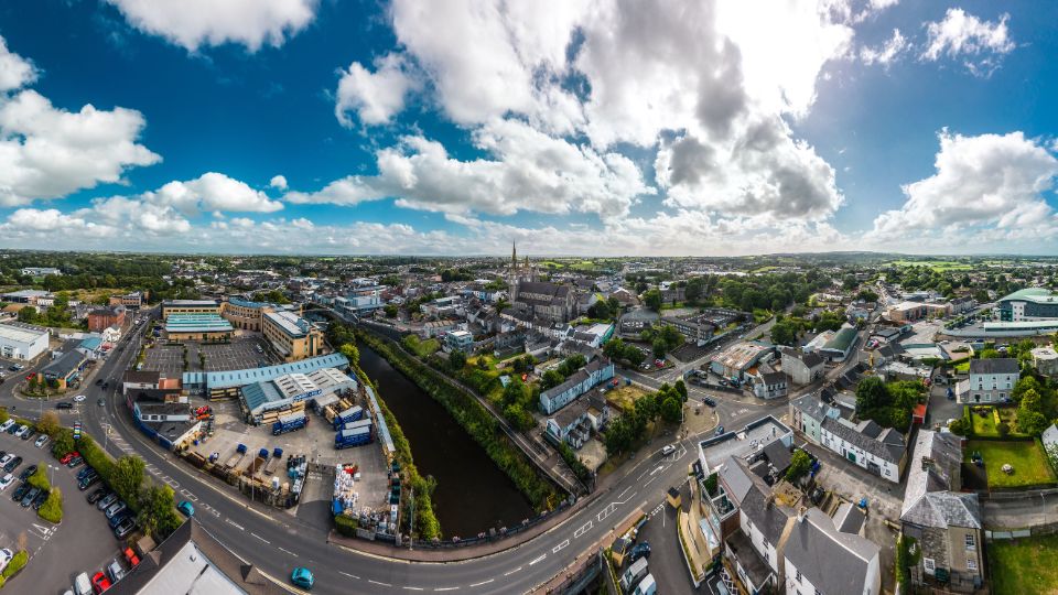 Panoramic view of Omagh city centre