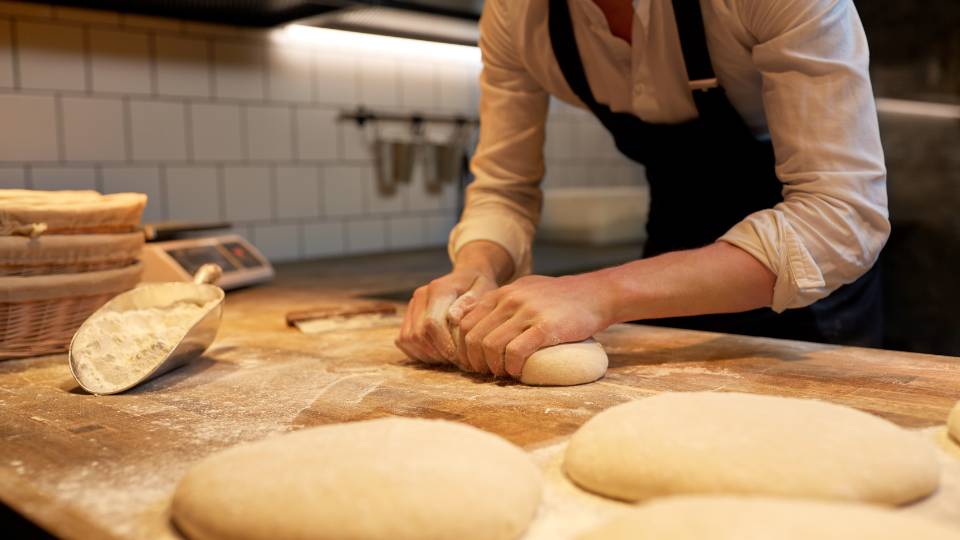 Kneeding dough for bread