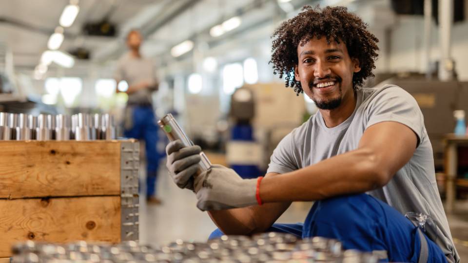 Man in a manufacturing warehouse