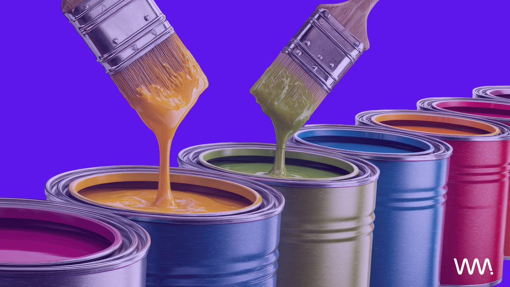 coloured paint tins