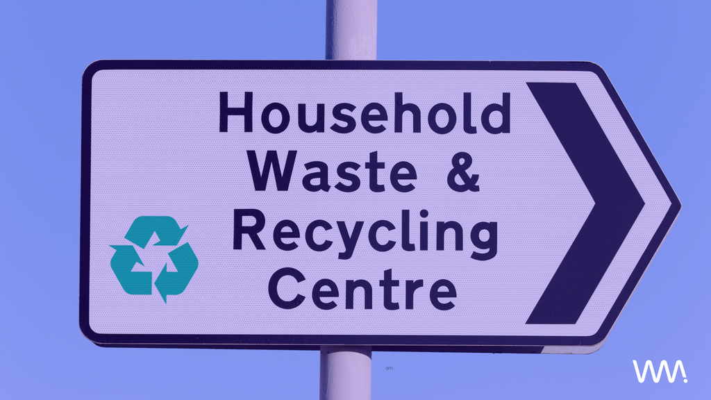 household waste & recycling centre sign