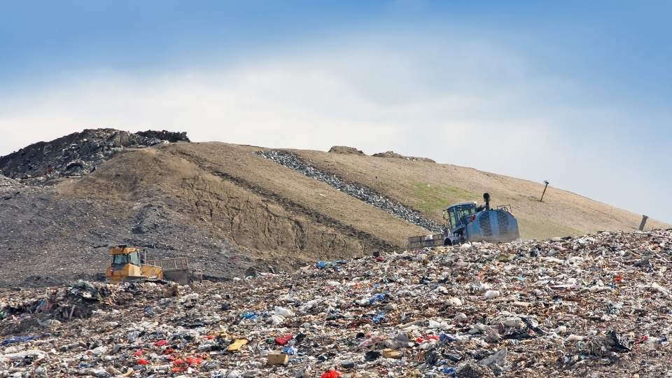 Landfill and blue skies