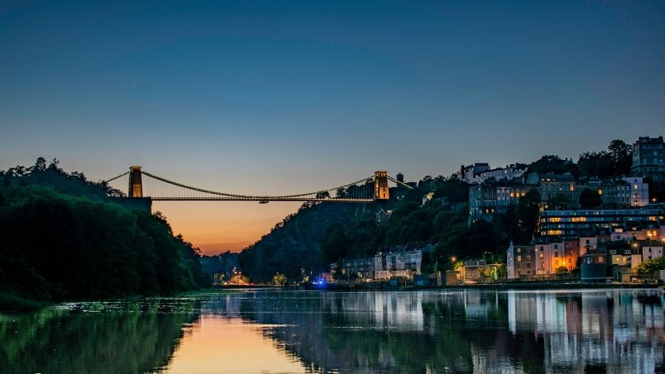 Bristol riverside at night