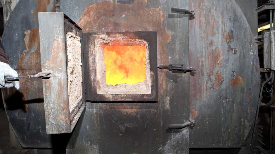 a photo of an incinerator in an industrial factory