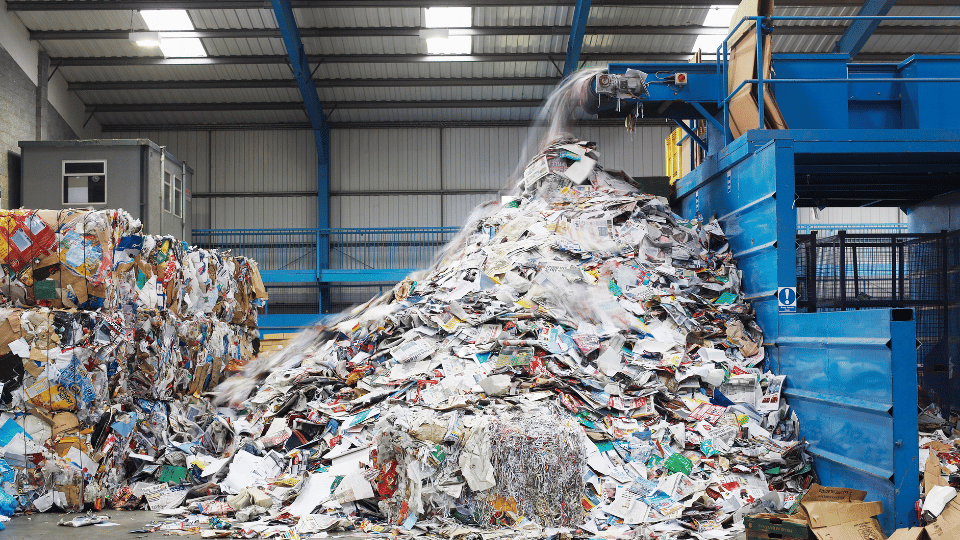 photograph of a waste sorting centre