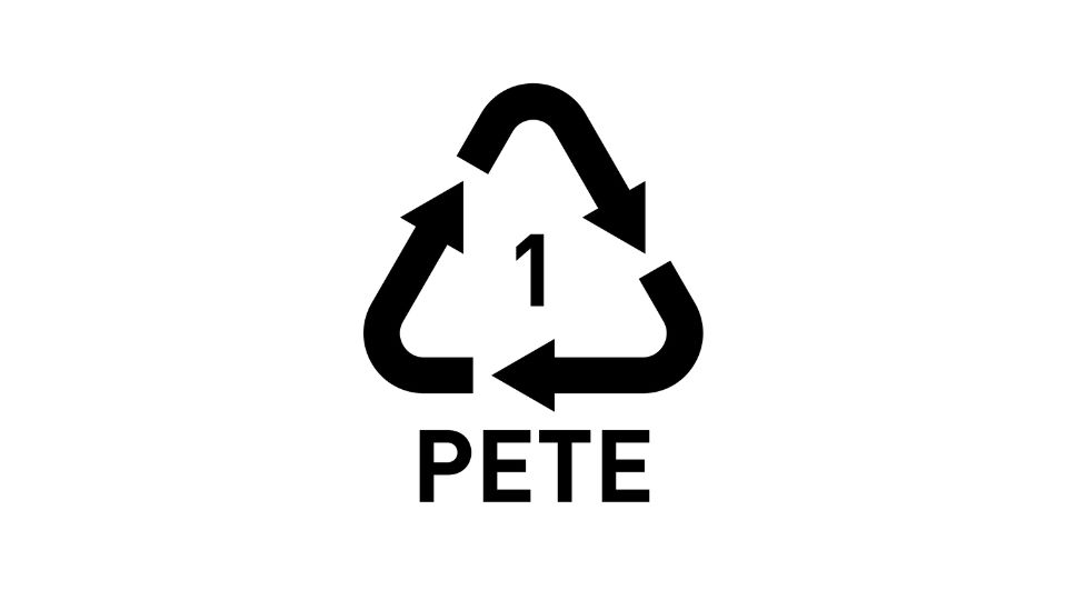 Code 1 PETE plastic recycling symbol