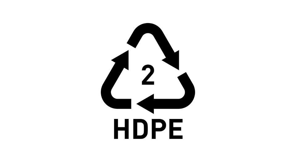 Code 2 HDPE plastic recycling symbol