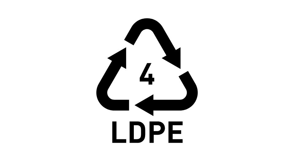 Code 4 LDPE plastic recycling symbol