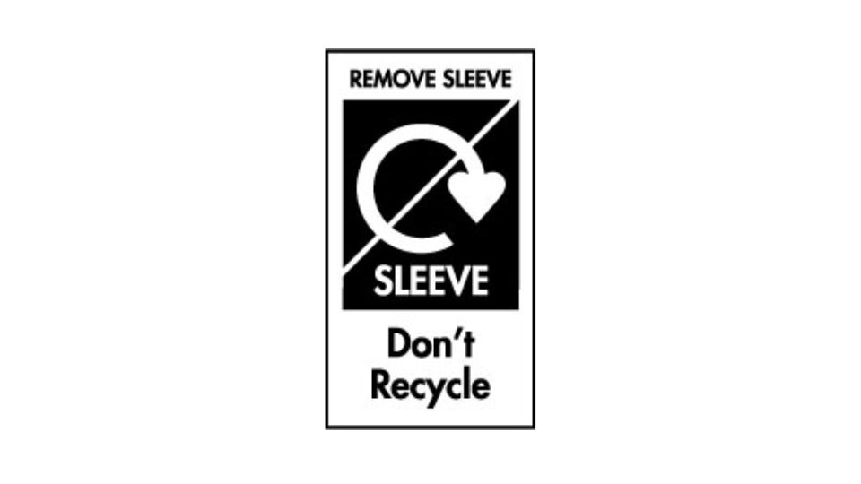 Don't recycle and remove sleeve logo