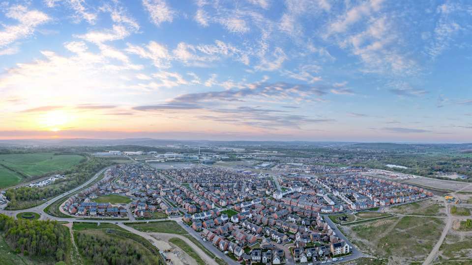 Rotherham city from above