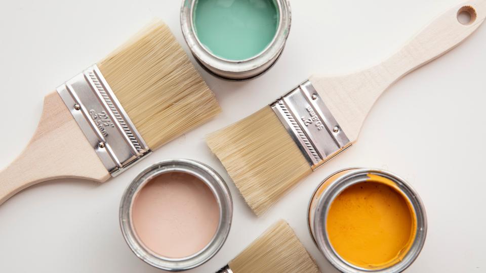 Paint and paint brushes