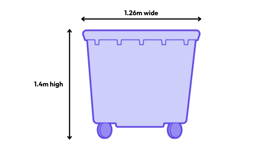 1100L bin dimensions