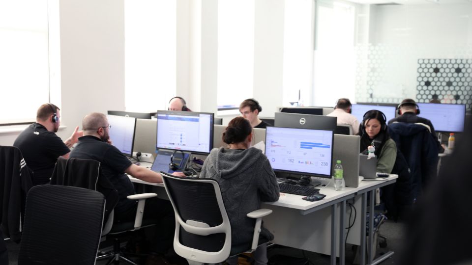 Customer service agents working in the Waste Managed office