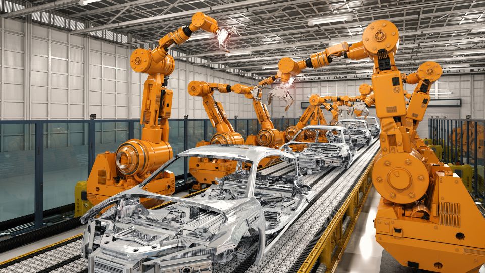 picture of manufacturing machinery at a car making facility