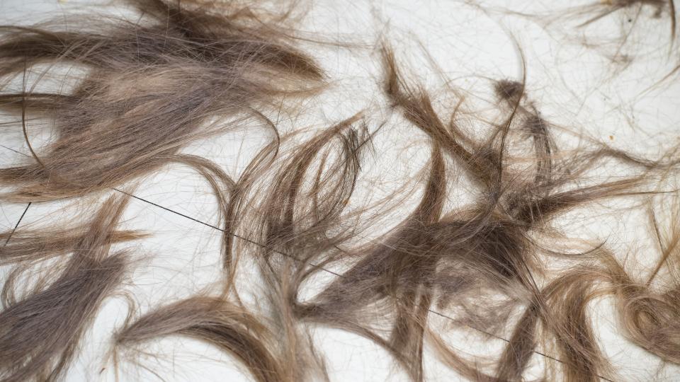 hair trimmings on a hairdresser floor