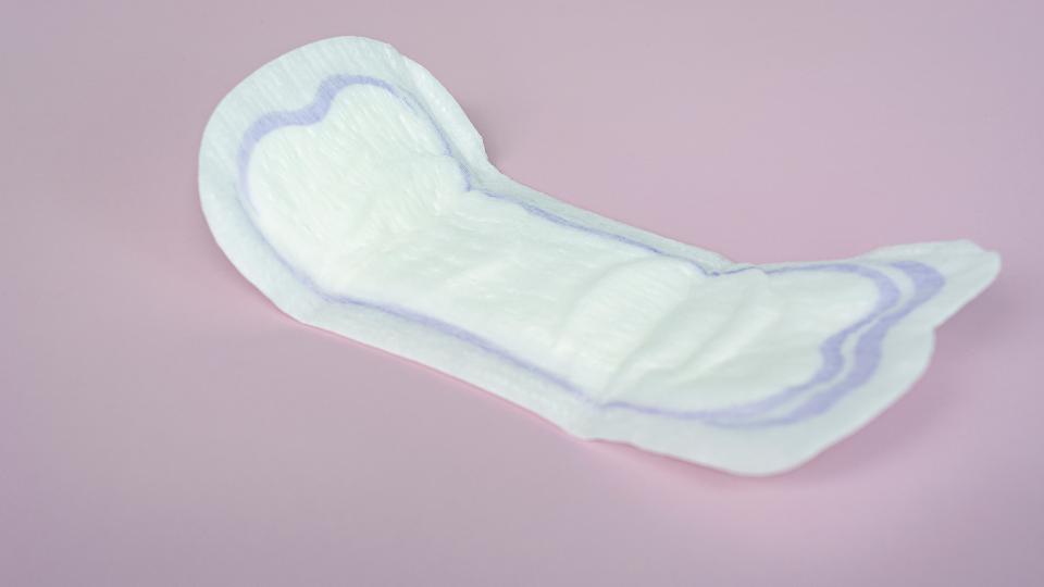 a picture of an unfolded sanitary pad