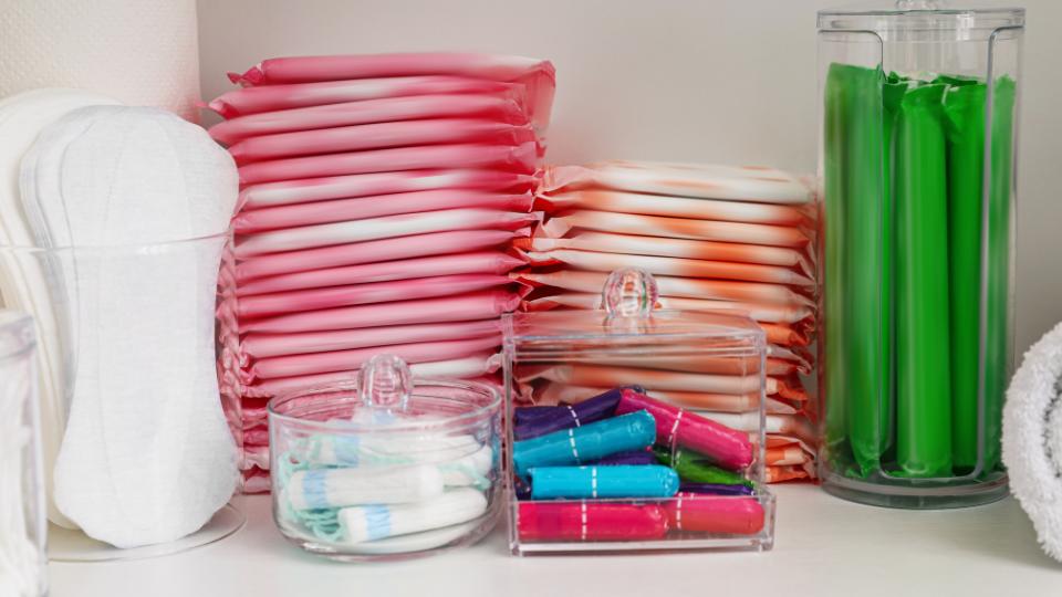 feminine hygiene products including tampons and sanitary pads