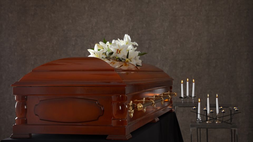 Funeral home coffin